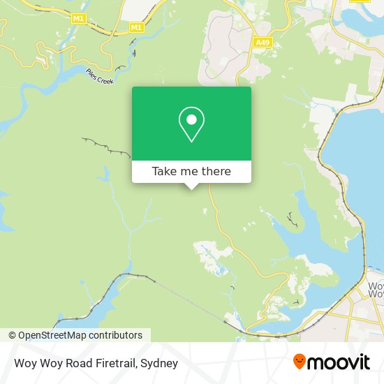 Woy Woy Road Firetrail map