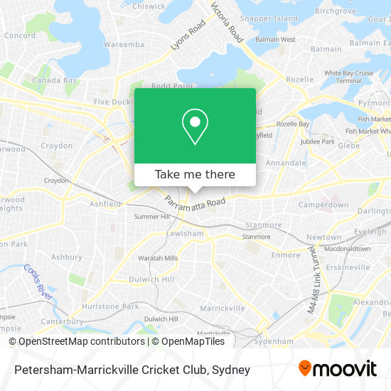 Mapa Petersham-Marrickville Cricket Club