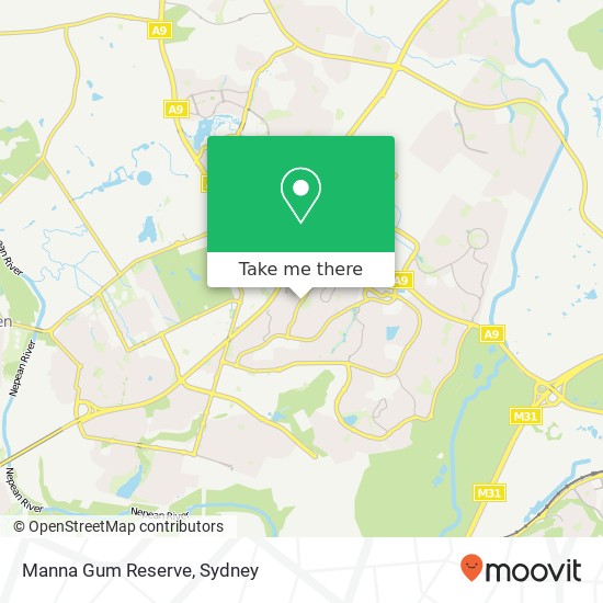 Manna Gum Reserve map