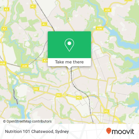 Nutrition 101 Chatswood map