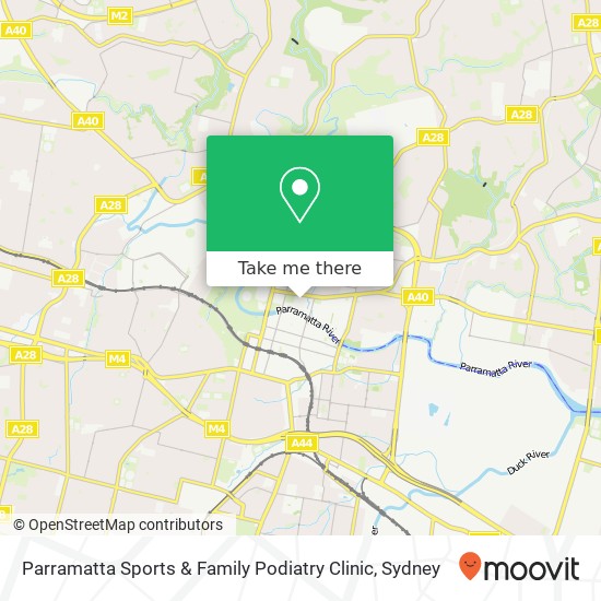 Parramatta Sports & Family Podiatry Clinic map