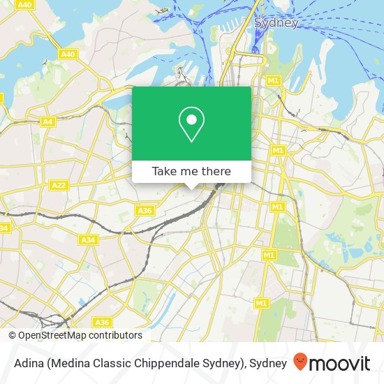 Adina (Medina Classic Chippendale Sydney) map