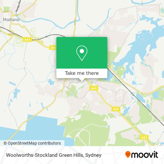 Mapa Woolworths-Stockland Green Hills
