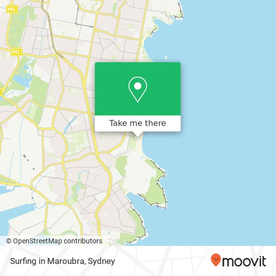 Surfing in Maroubra map