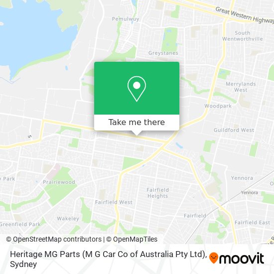 Mapa Heritage MG Parts (M G Car Co of Australia Pty Ltd)