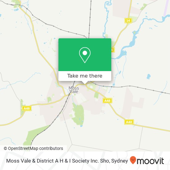 Mapa Moss Vale & District A H & I Society Inc. Sho