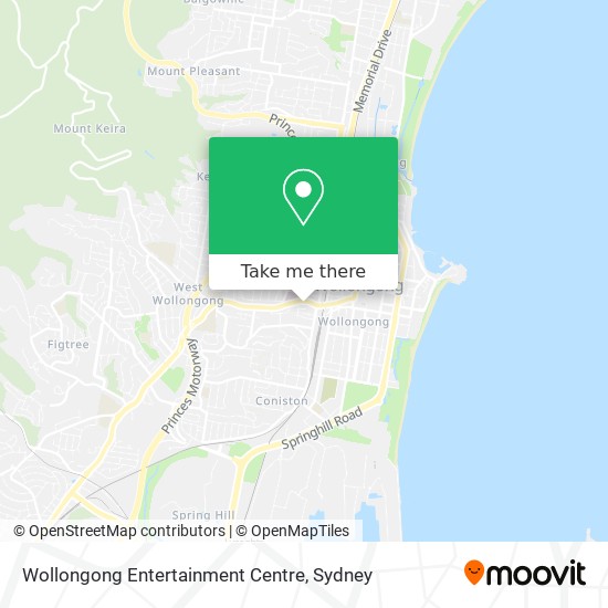 Mapa Wollongong Entertainment Centre