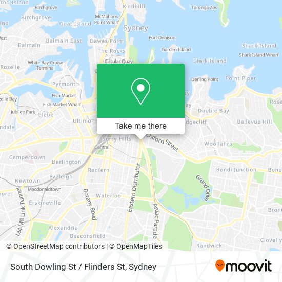Mapa South Dowling St / Flinders St