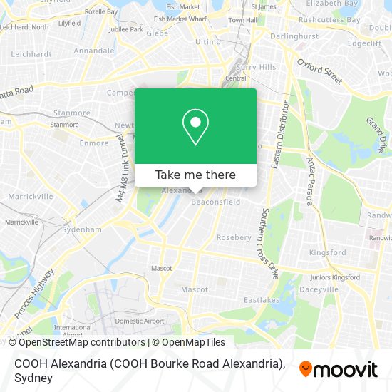 Mapa COOH Alexandria (COOH Bourke Road Alexandria)