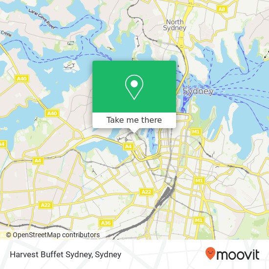 Harvest Buffet Sydney map