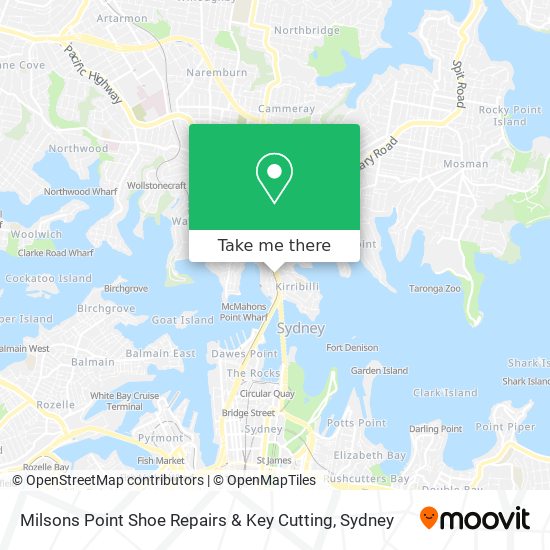 Milsons Point Shoe Repairs & Key Cutting map