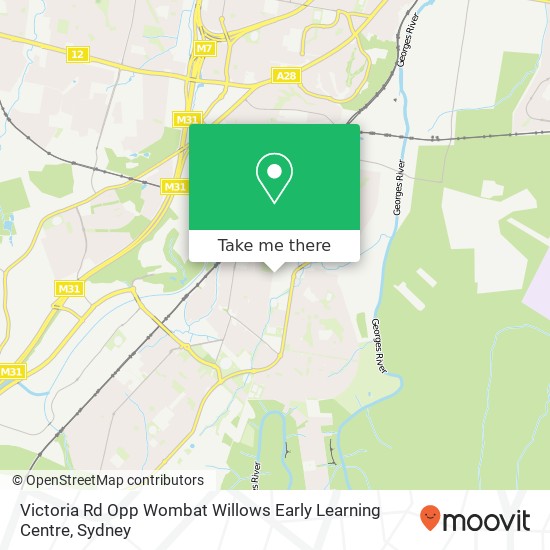 Mapa Victoria Rd Opp Wombat Willows Early Learning Centre