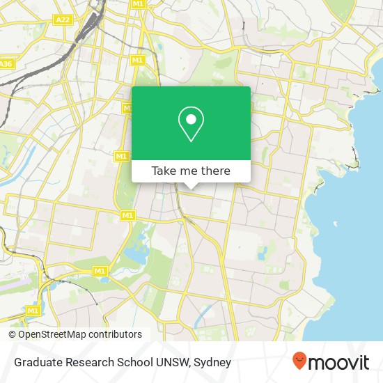 Mapa Graduate Research School UNSW