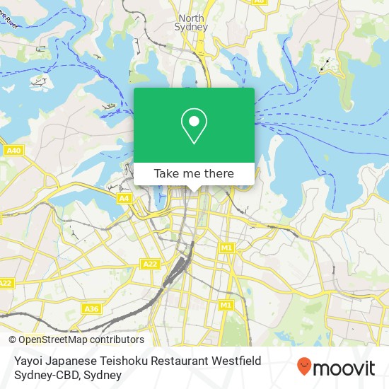 Yayoi Japanese Teishoku Restaurant Westfield Sydney-CBD map