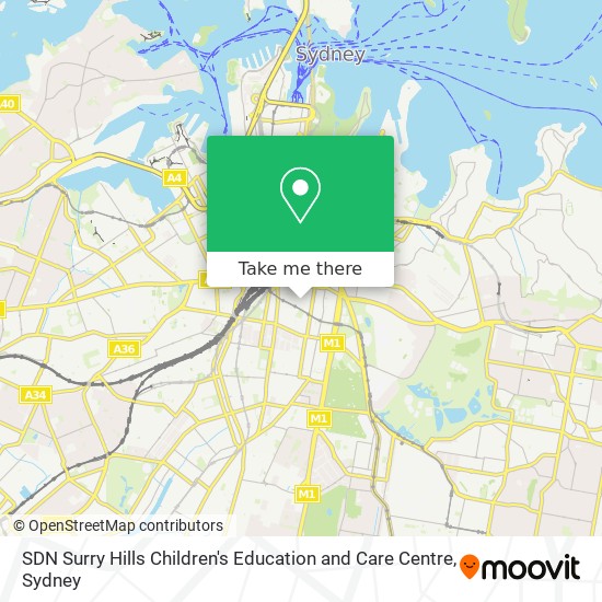 Mapa SDN Surry Hills Children's Education and Care Centre