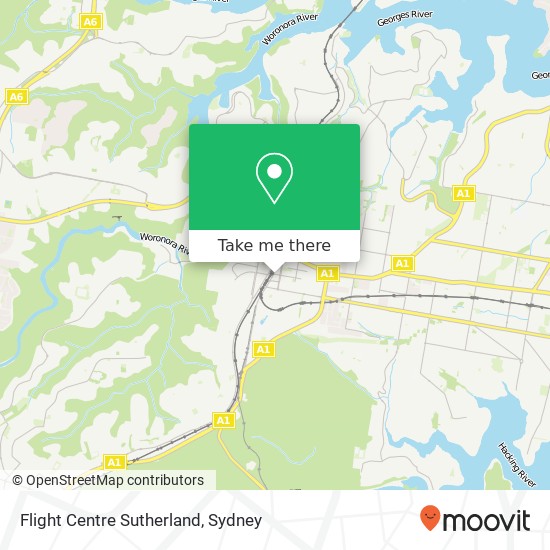 Mapa Flight Centre Sutherland