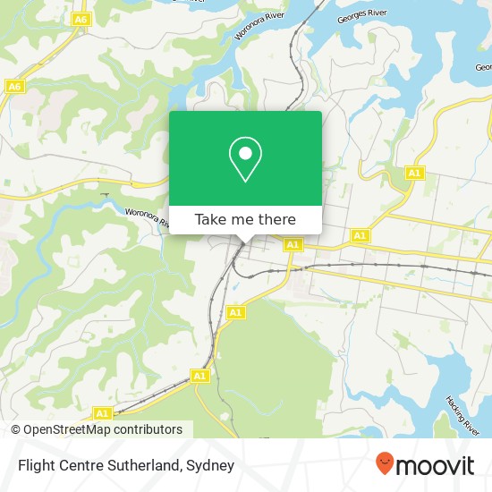 Flight Centre Sutherland map