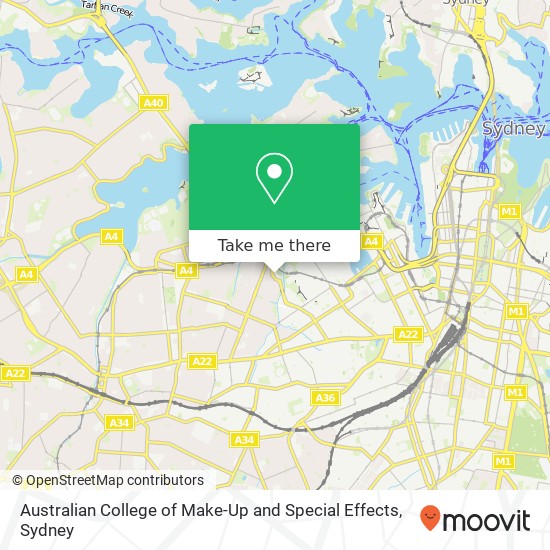 Mapa Australian College of Make-Up and Special Effects