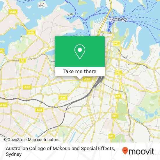 Mapa Australian College of Makeup and Special Effects