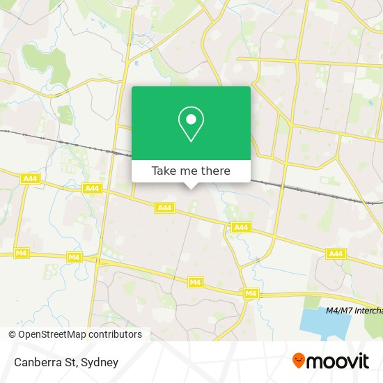 Mapa Canberra St