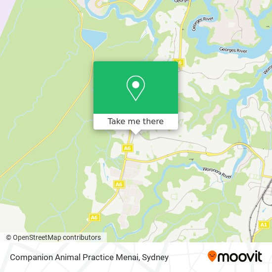 Companion Animal Practice Menai map