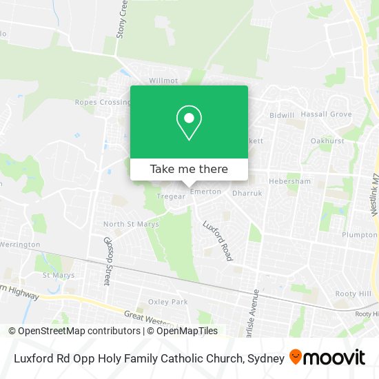 Luxford Rd Opp Holy Family Catholic Church map