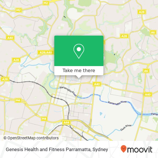 Genesis Health and Fitness Parramatta map