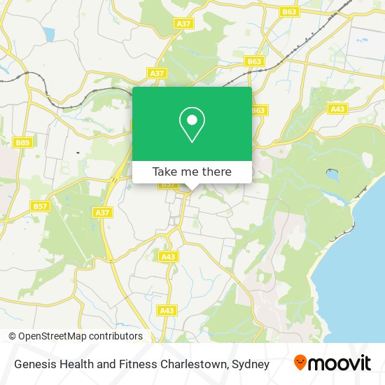 Mapa Genesis Health and Fitness Charlestown