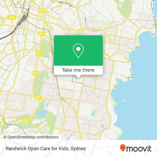 Randwick Open Care for Kids map