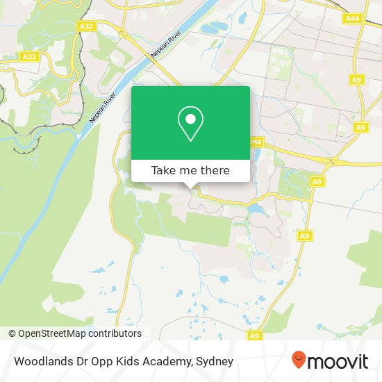 Mapa Woodlands Dr Opp Kids Academy
