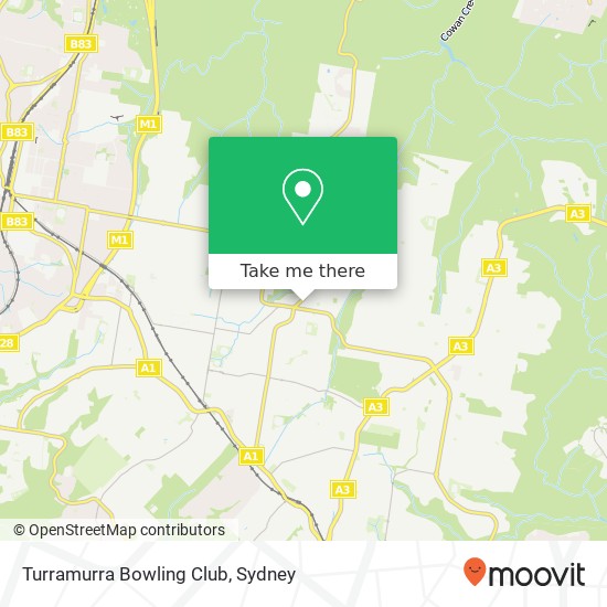 Mapa Turramurra Bowling Club