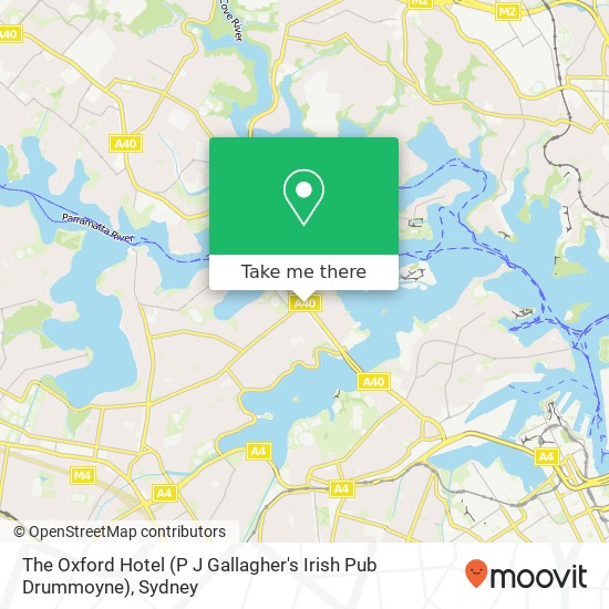 The Oxford Hotel (P J Gallagher's Irish Pub Drummoyne) map