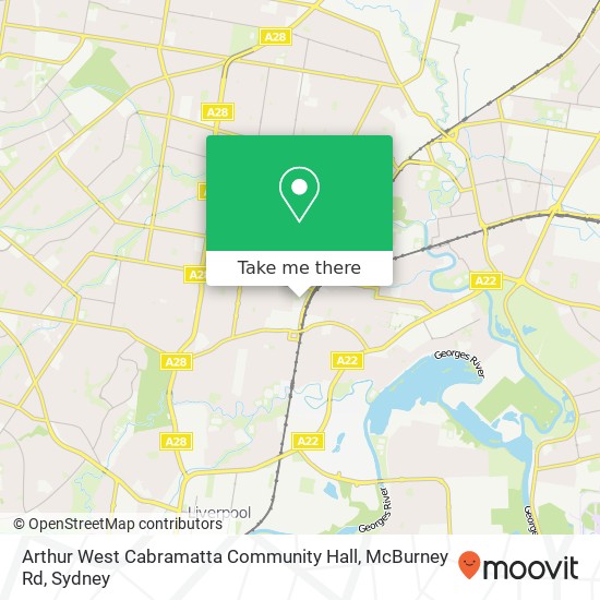 Mapa Arthur West Cabramatta Community Hall, McBurney Rd