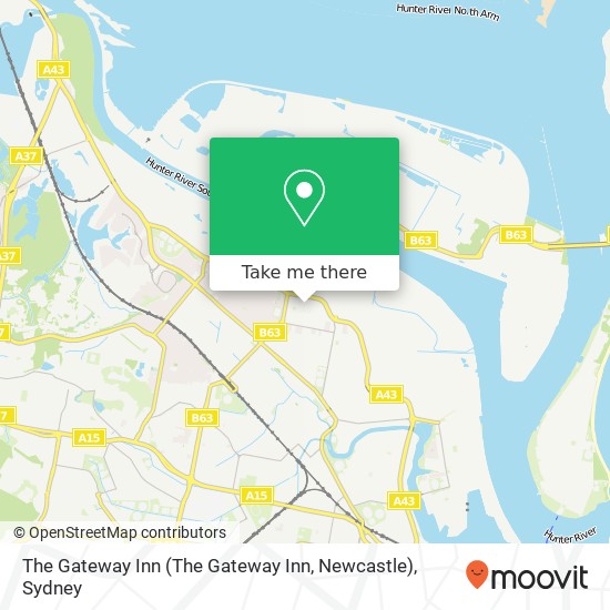 Mapa The Gateway Inn (The Gateway Inn, Newcastle)
