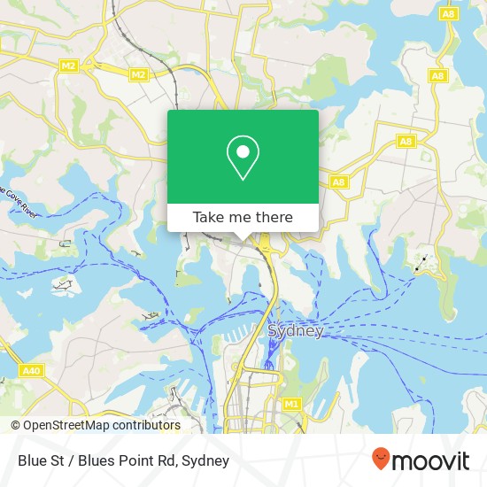 Blue St / Blues Point Rd map