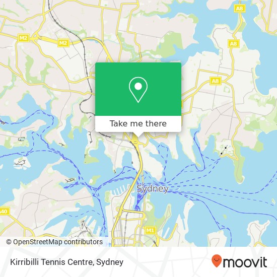 Mapa Kirribilli Tennis Centre