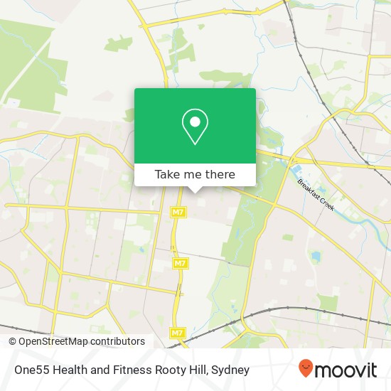 Mapa One55 Health and Fitness Rooty Hill