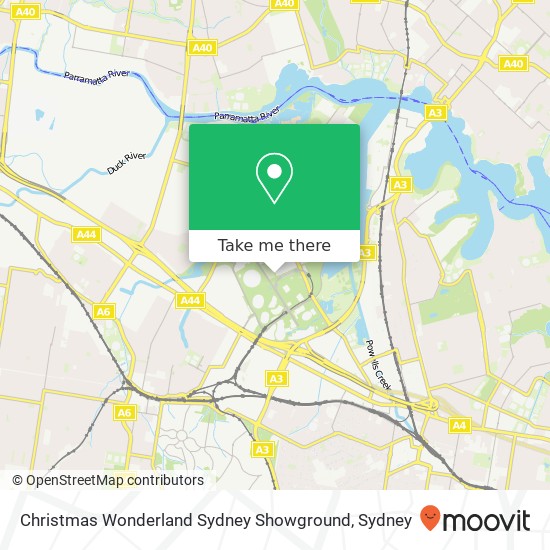 Mapa Christmas Wonderland Sydney Showground