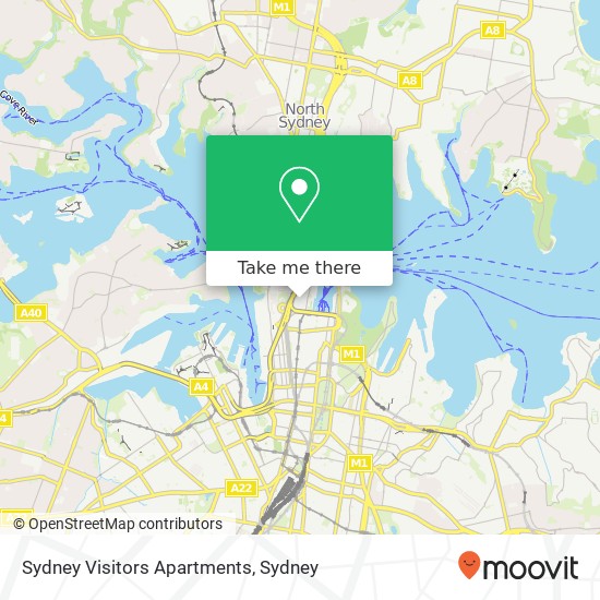 Sydney Visitors Apartments map