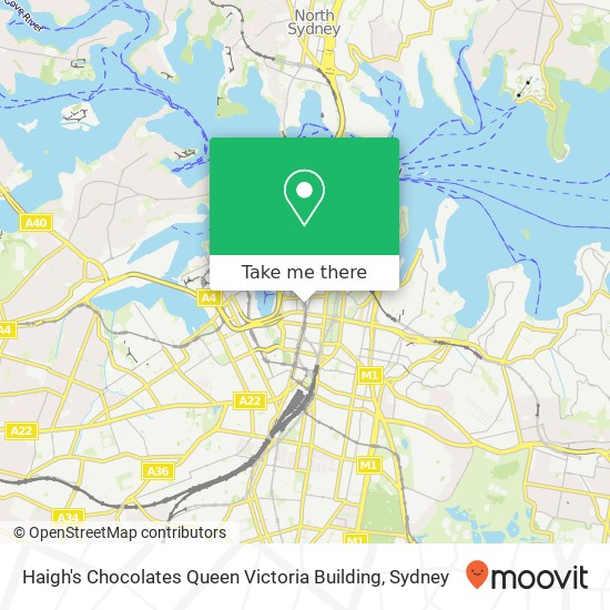Haigh's Chocolates Queen Victoria Building map