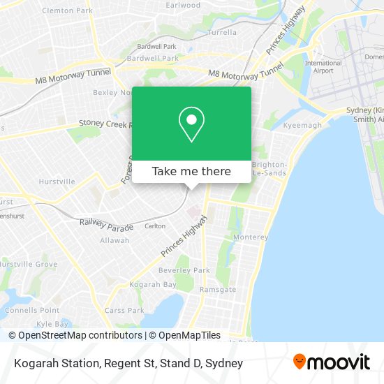 Mapa Kogarah Station, Regent St, Stand D