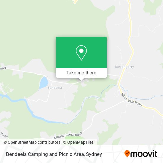 Bendeela Camping and Picnic Area map