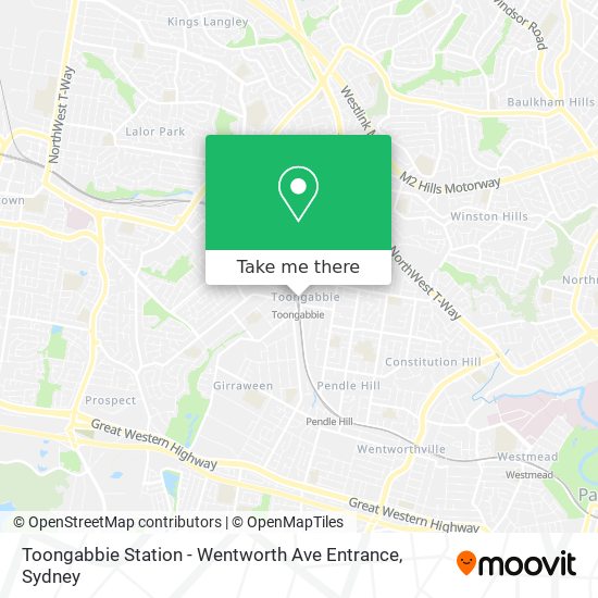 Mapa Toongabbie Station - Wentworth Ave Entrance