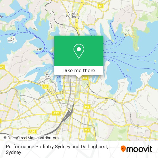 Mapa Performance Podiatry Sydney and Darlinghurst