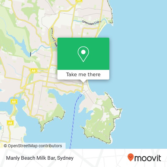 Manly Beach Milk Bar map