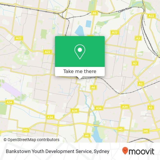 Bankstown Youth Development Service map