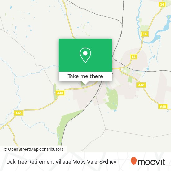 Oak Tree Retirement Village Moss Vale map