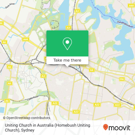 Mapa Uniting Church in Australia (Homebush Uniting Church)