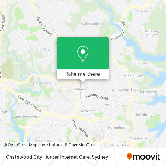 Chatswood City Hunter Internet Cafe map