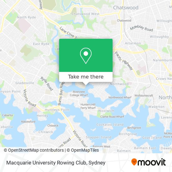 Mapa Macquarie University Rowing Club